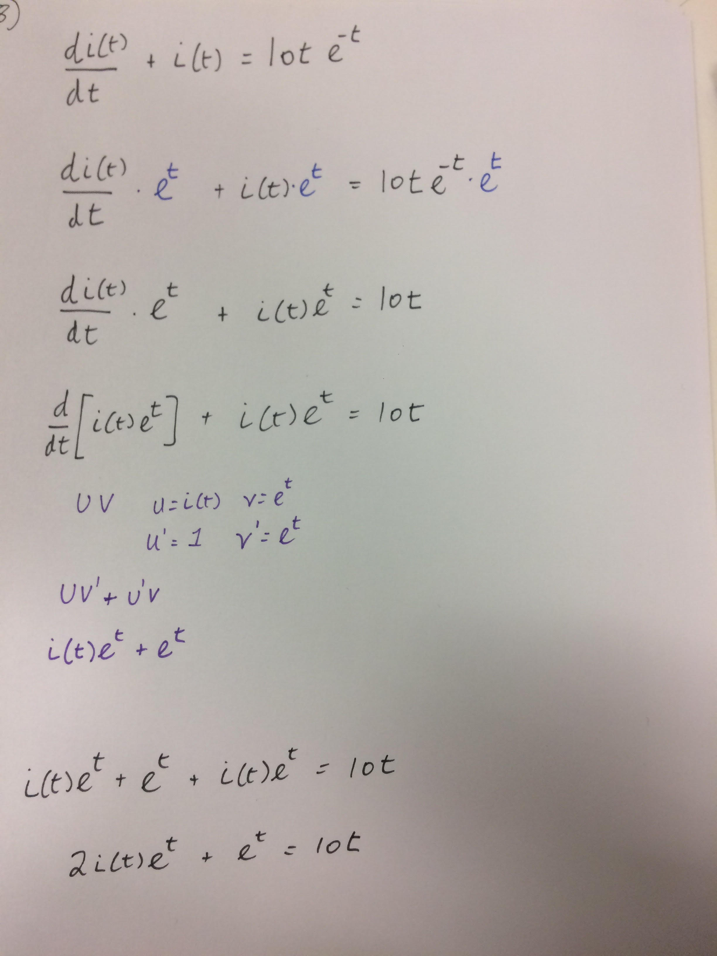integration Solving First Order ODE using the integrating factor