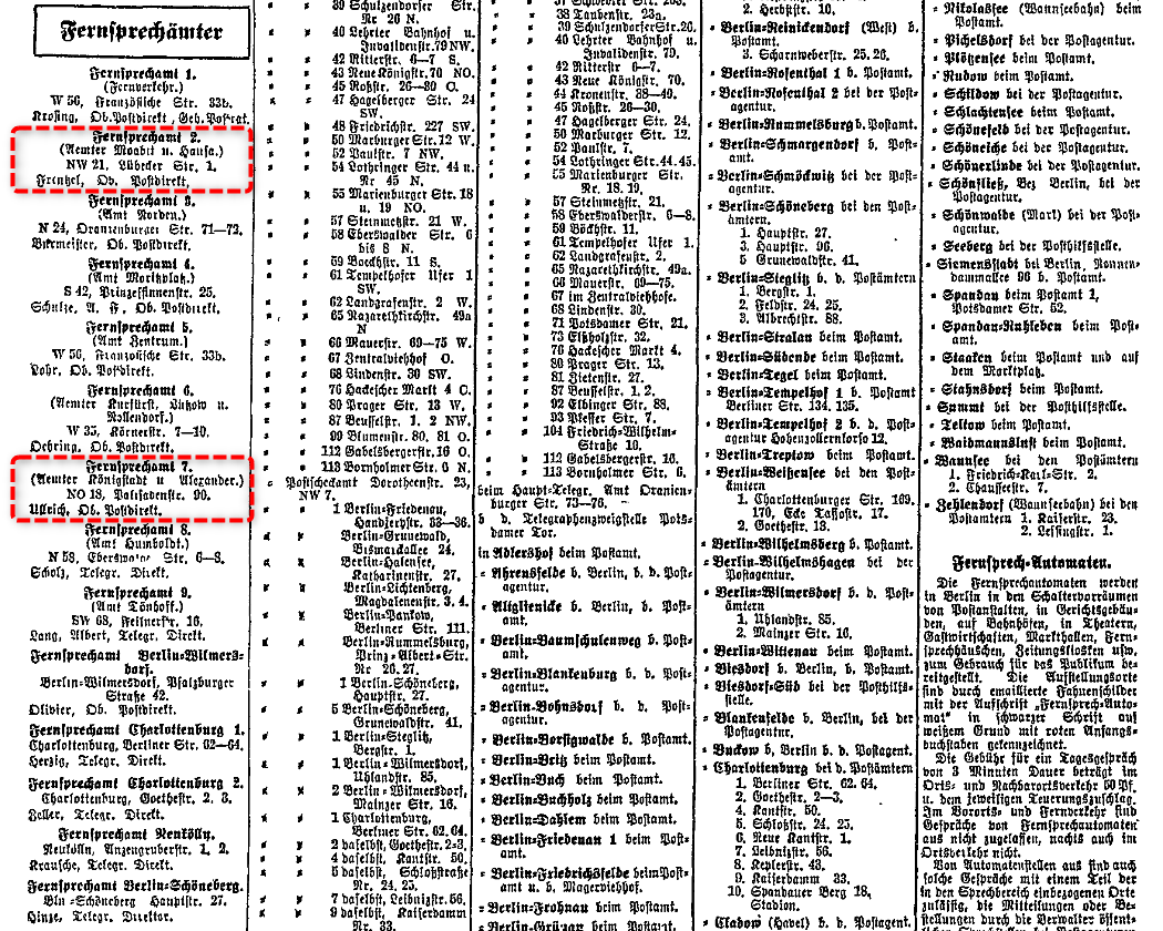 meaning Berlin 1923 & 1925 Address Book Abbreviations "I", "E", "Kgst