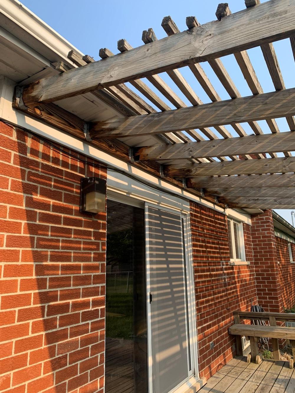 deck How can I replace a pergola ledger that's right underroof