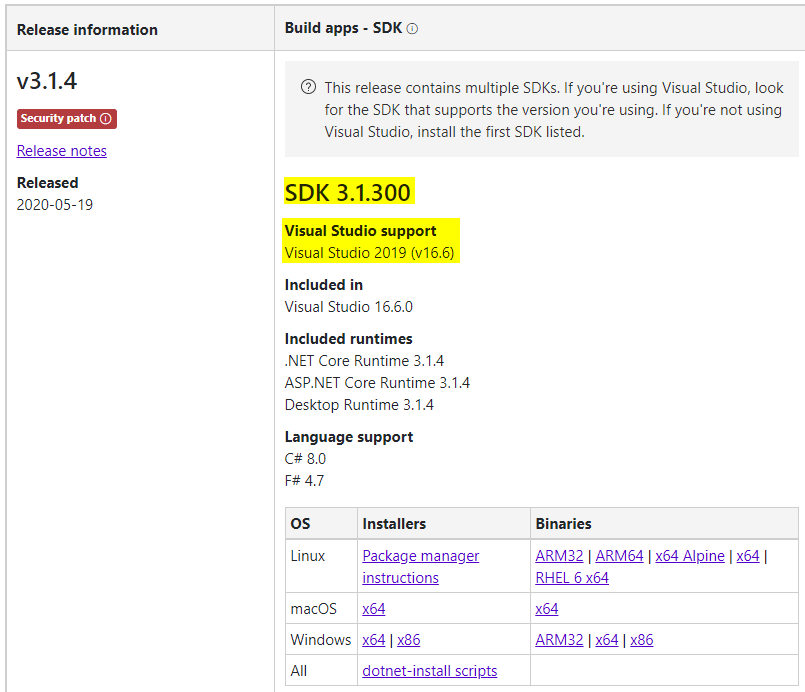 visual studio 2019 Core 3.1 Not available in as Target Framework