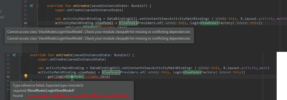 android studio Can't access class 'viewModel'. Check your module