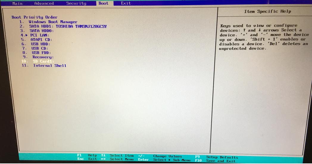 How to remove/add or disable/enable items in BIOS "Boot Priority Order