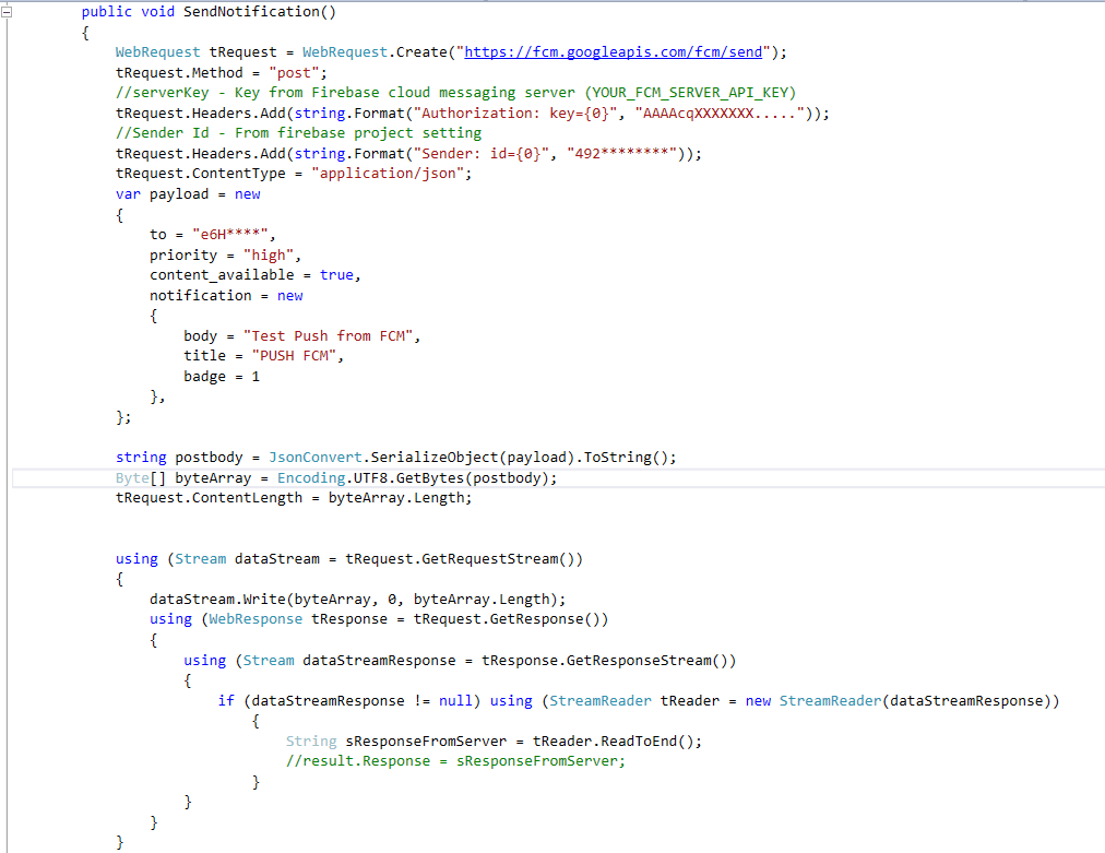android Sending Push Notification using XMPP with c console app for