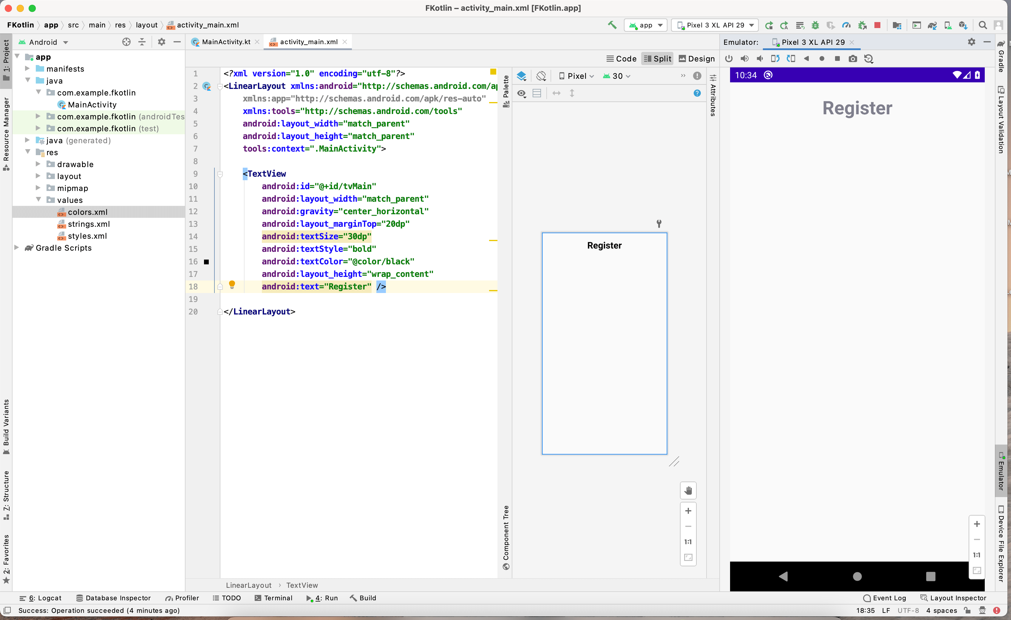 Why I can't change Textview or Button color in android studio 4.1.3