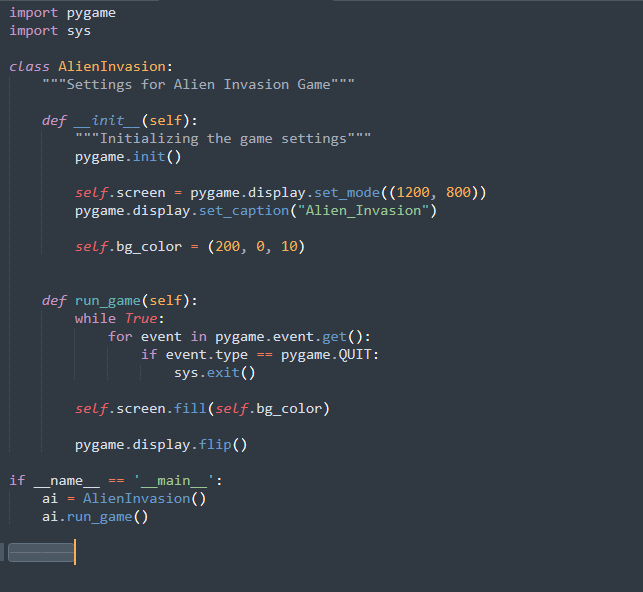 Why am I constantly getting a black screen in python when using pygame