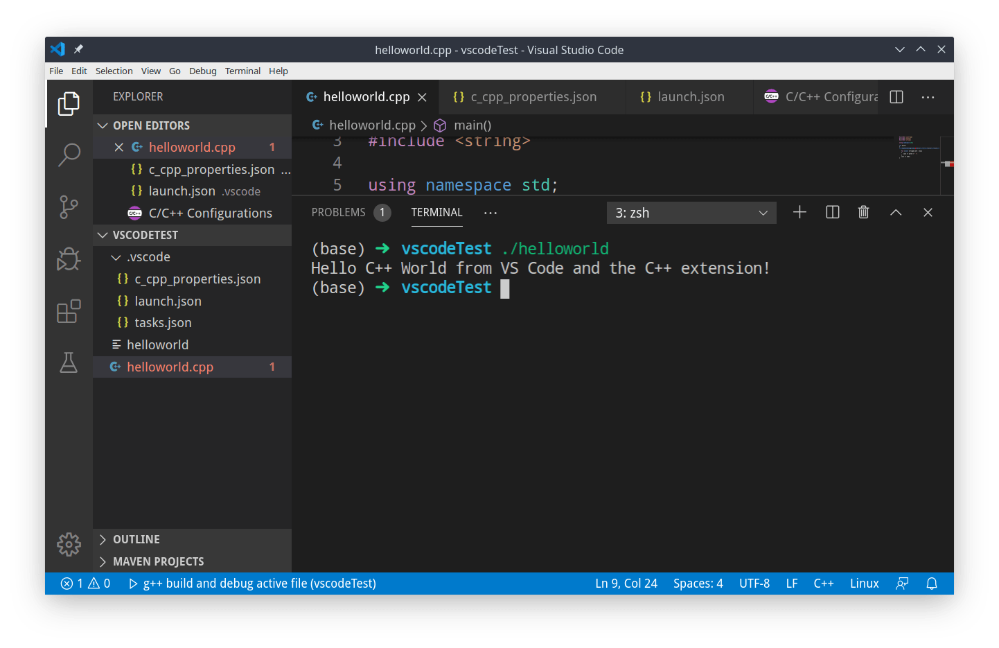 c++ VSCode There is a red underline but the program