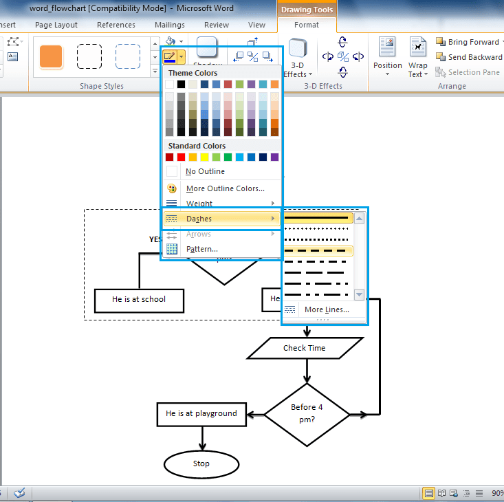 How to visually group a set of shapes in a drawing canvas in Word 2010? Super User