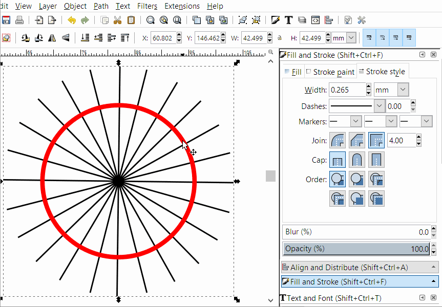 Inkscape How to cut lines across an arc? Graphic Design Stack Exchange