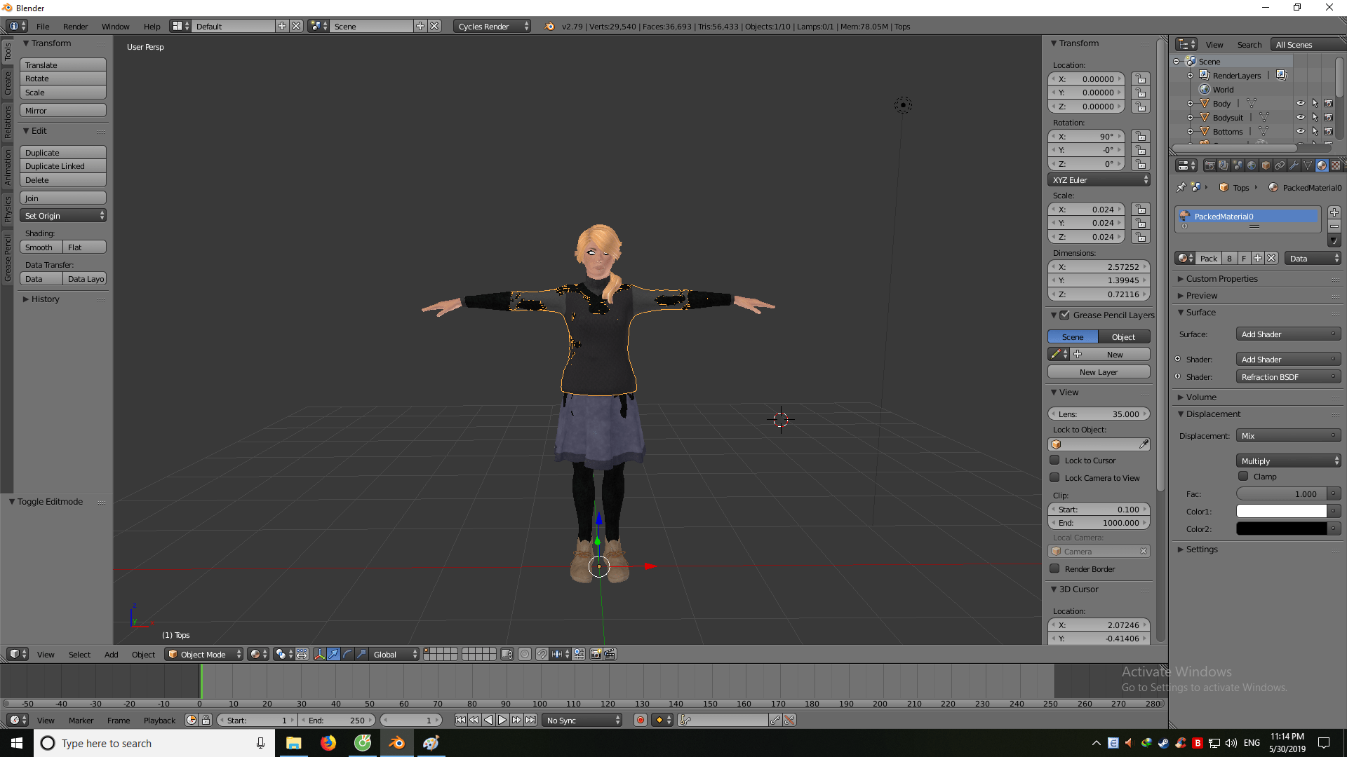 modeling How to fix clipping when you have multiple clothing in 1
