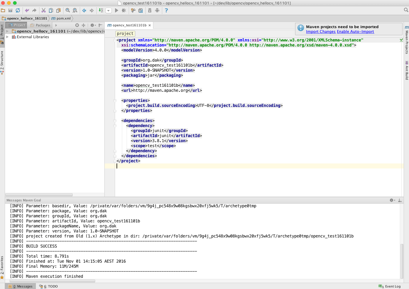 I need to install opencv and use it via java in Maven+IntelliJ (on