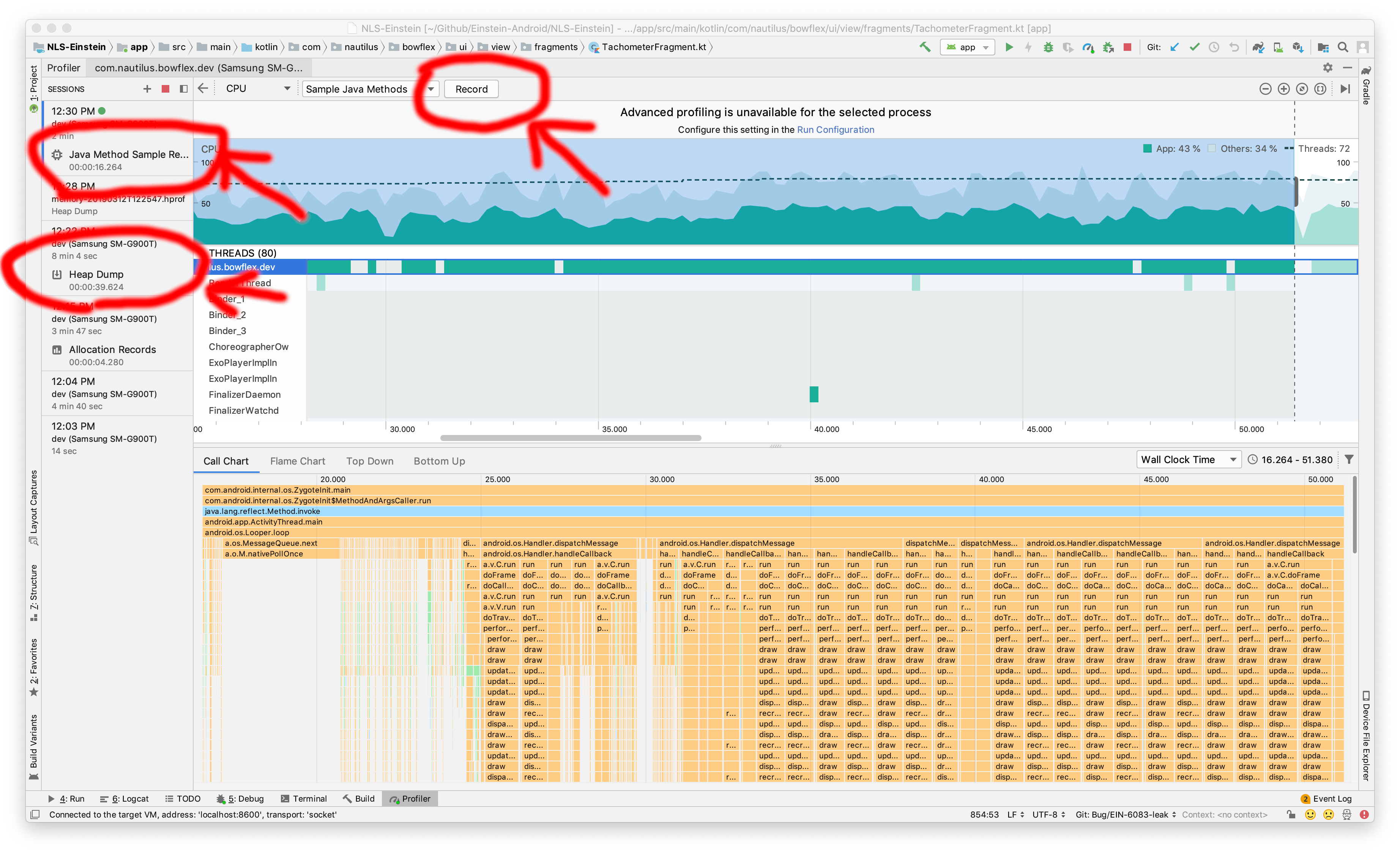 profiling Export android studio profiler data ExceptionsHub