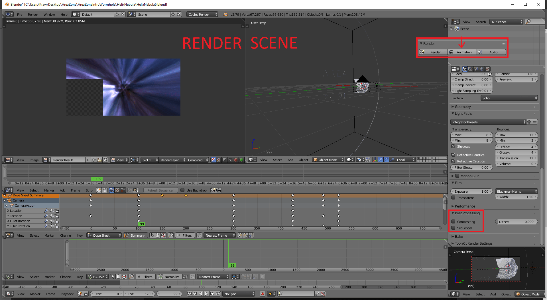 animation Blender is rendering another project, and sequencer
