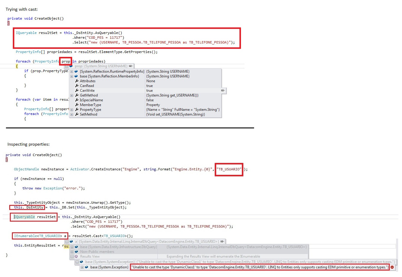 c Dynamic Linq to SQL with dynamic Entity objects and relationed