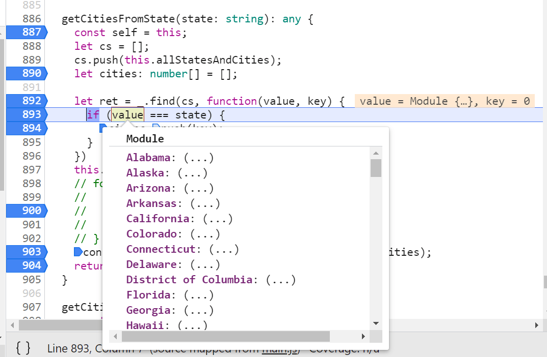 typescript How do I isolate Cities based on STATE JSON with LODASH