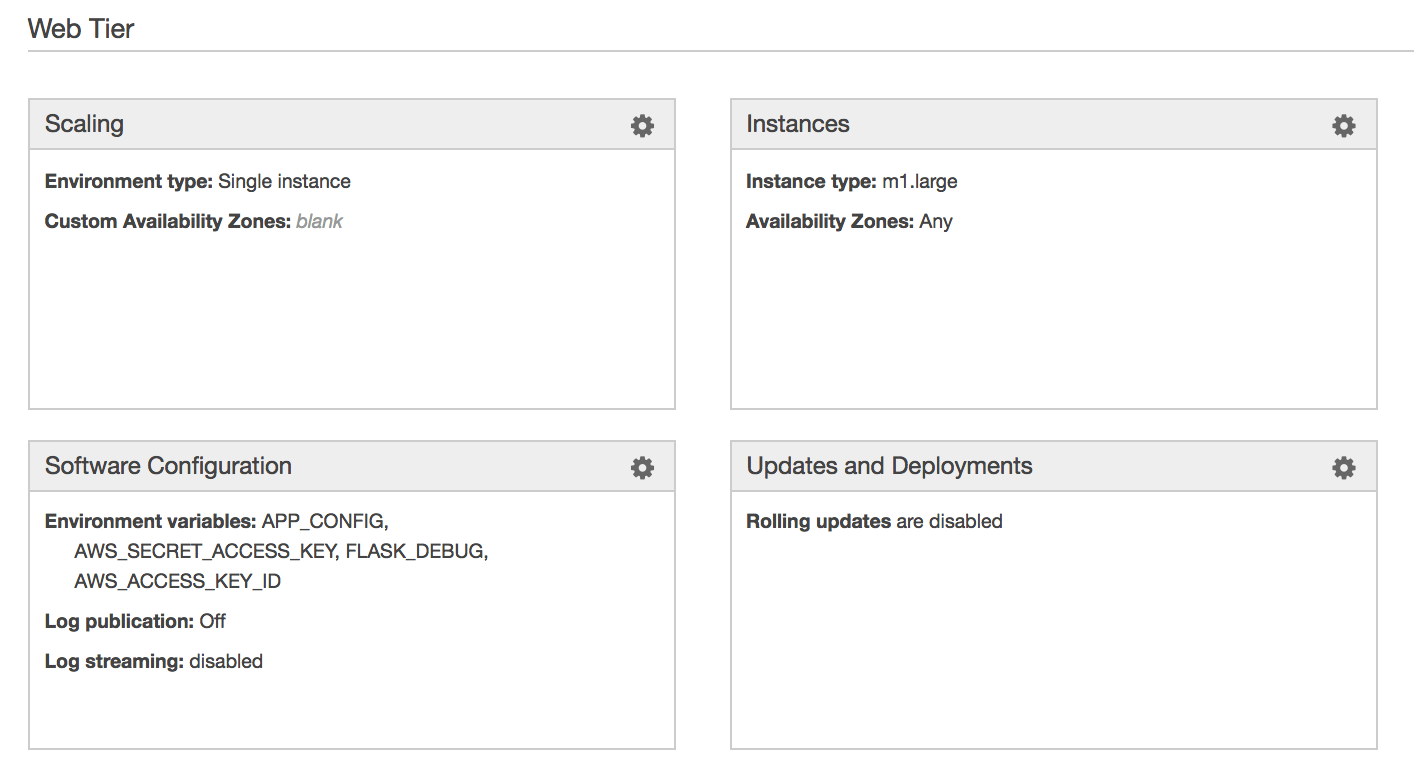 amazon web services Get elastic beanstalk environment