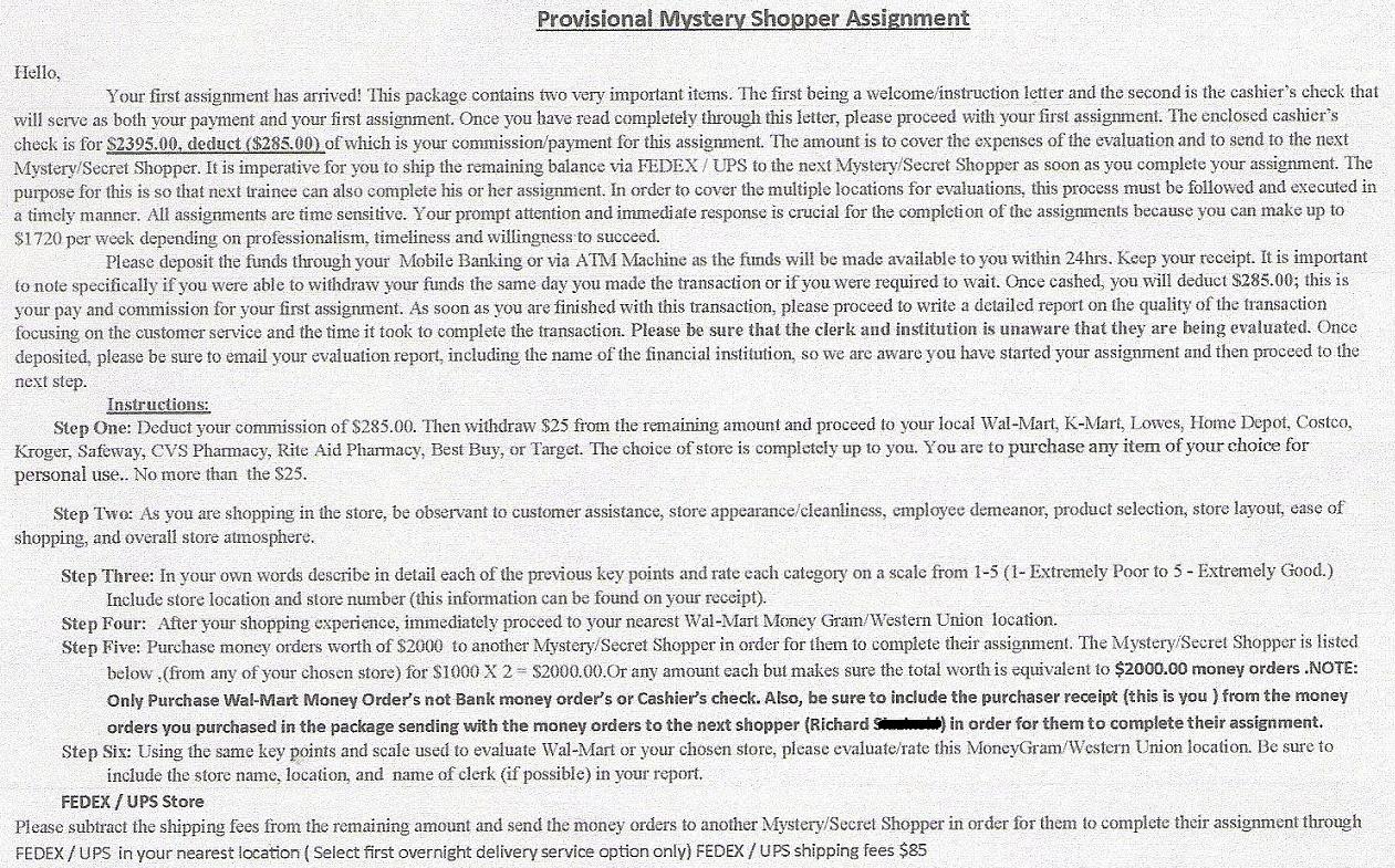 Received an unexpected cashiers check for over 2K from another state