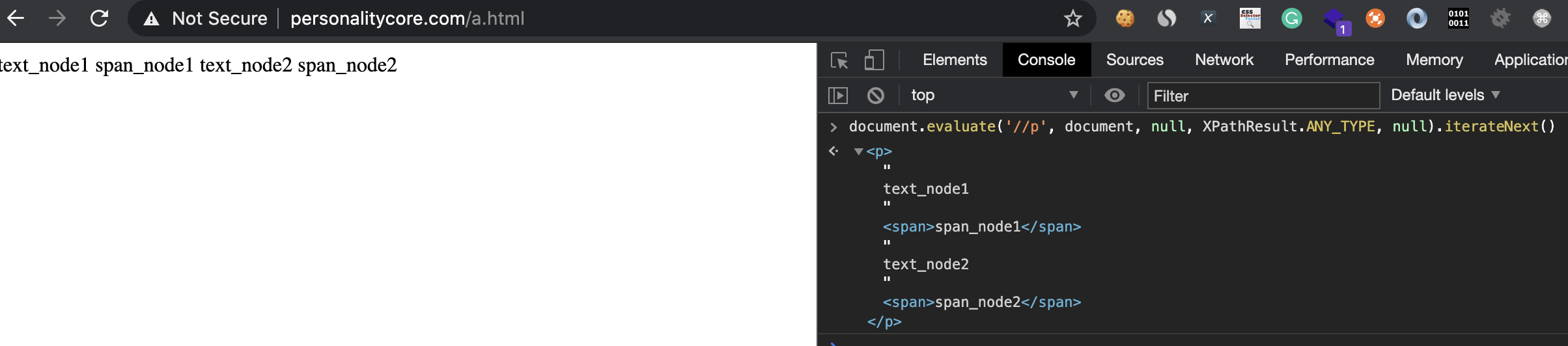 javascript Puppeteer How to evaluate xpath with document.evaluate