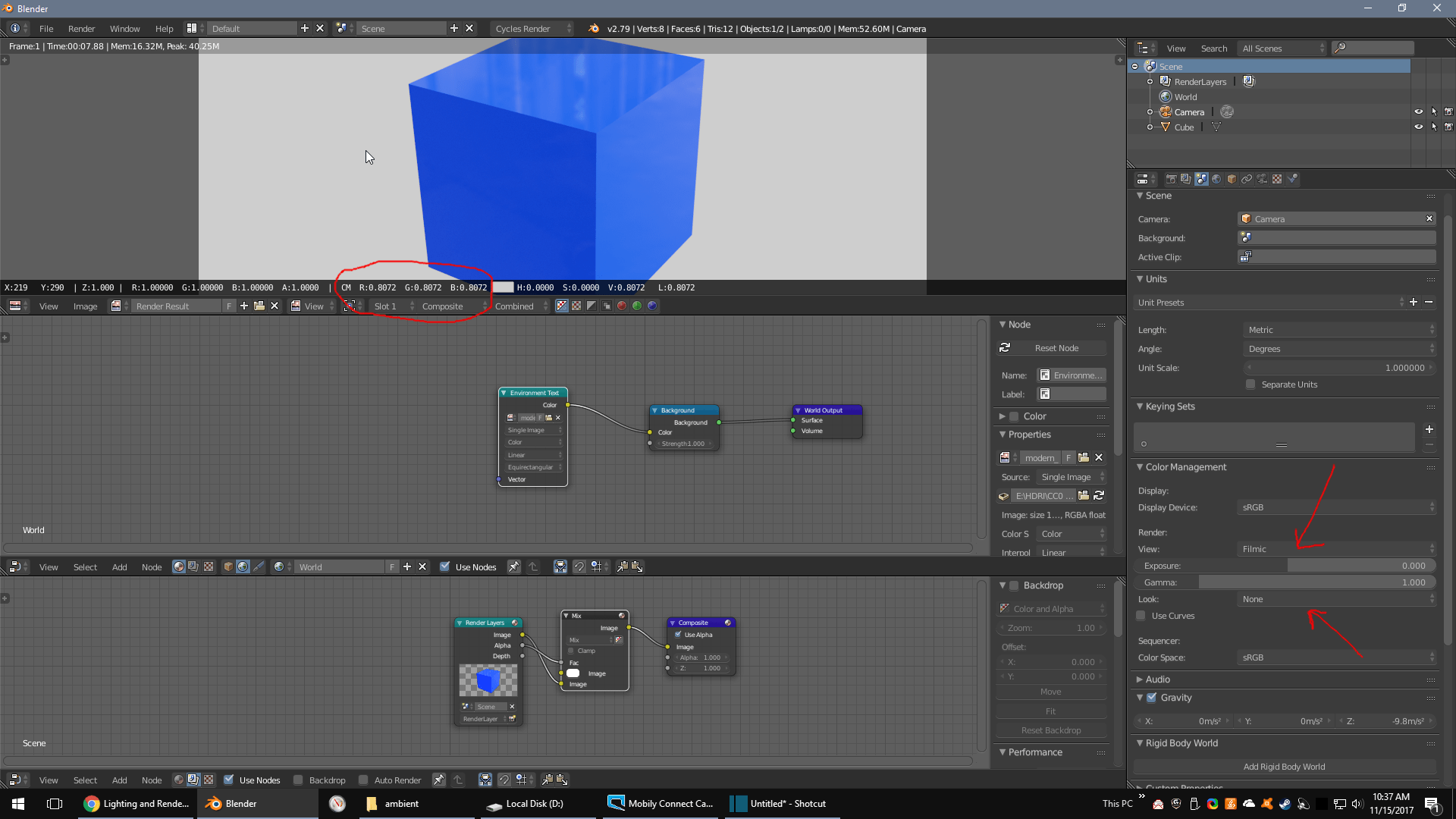 color management How to see RGB and XYZ image info in Blender 2.8? Blender Stack Exchange