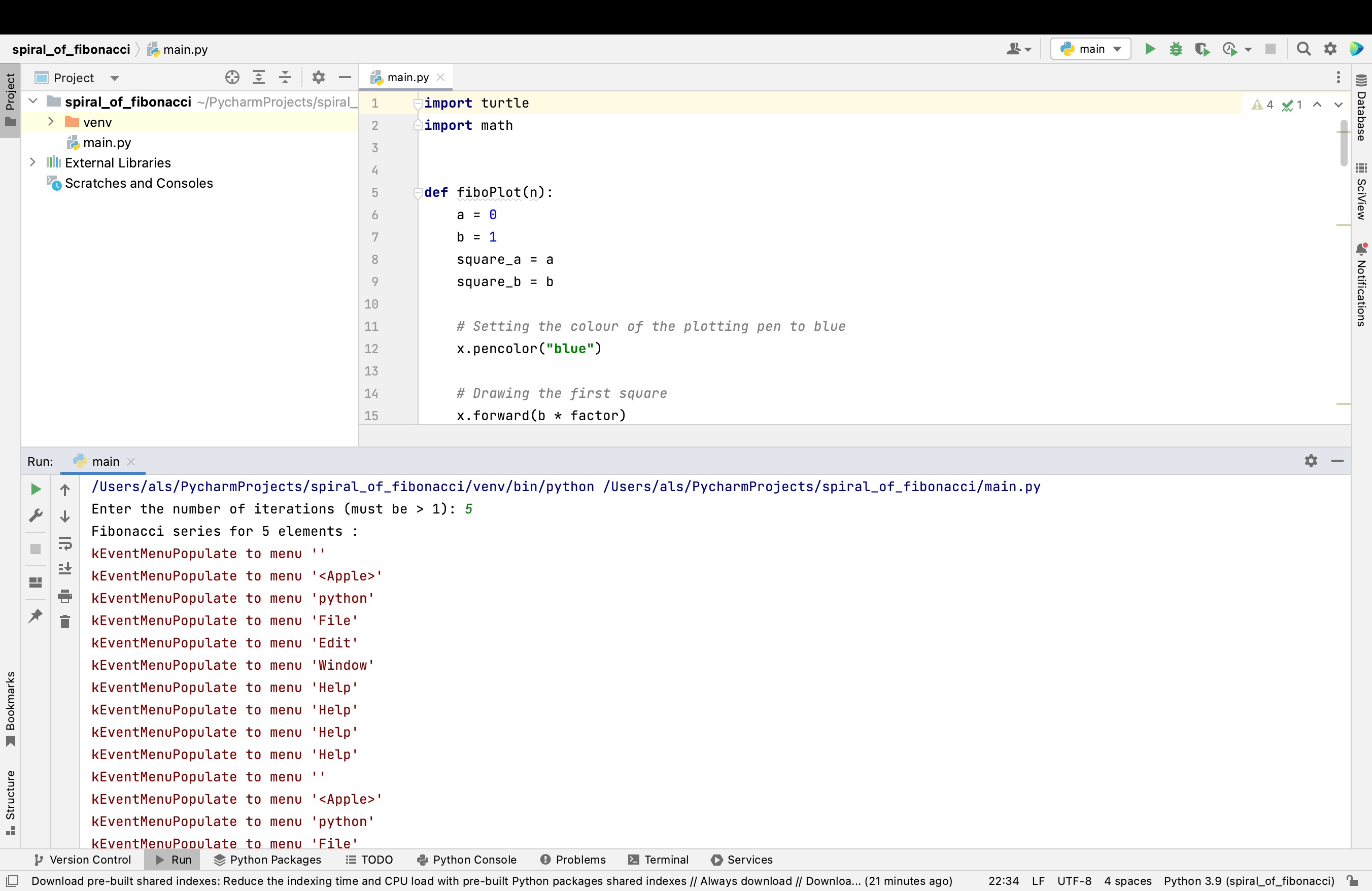 python Can't run turtle program on macOS "turtle.TurtleGraphicsError