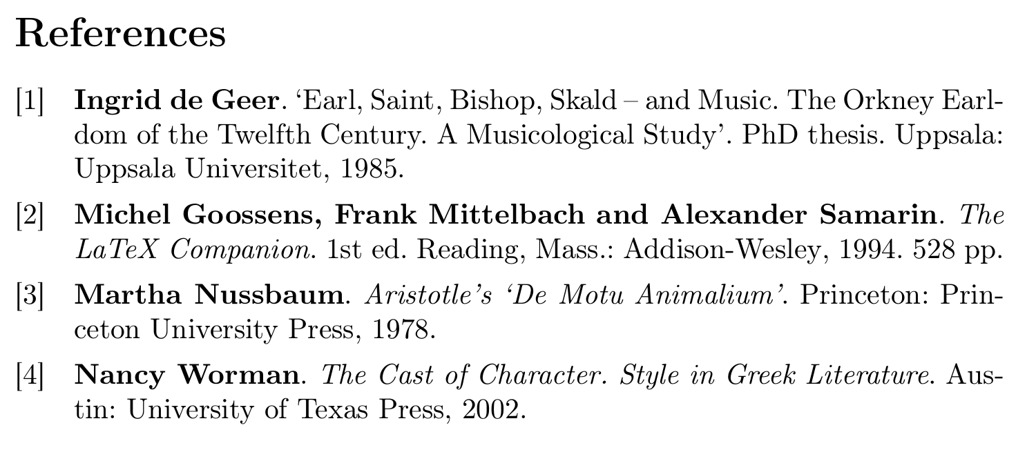bibliographies Is there a easy way to put bibliography in a table