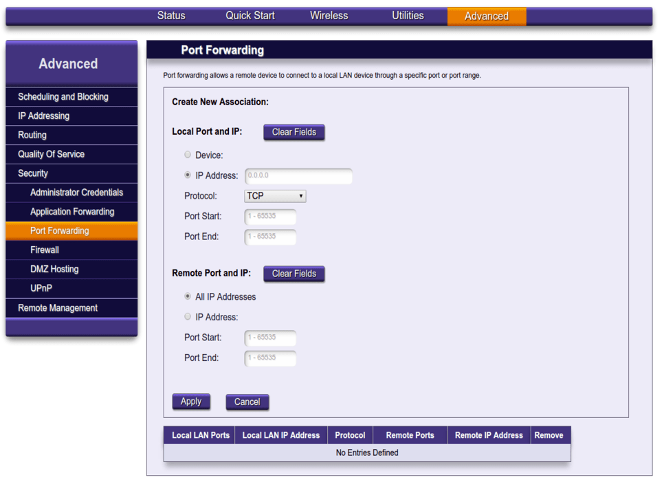 javascript Port forwarding router to listen on node.js server on home
