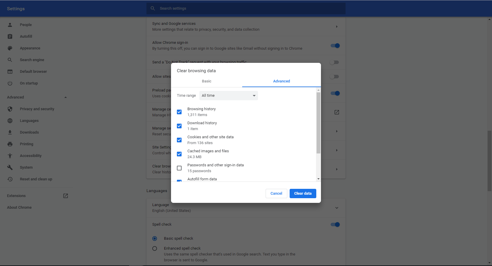 googlechrome — Selenium：Clear chrome cache
