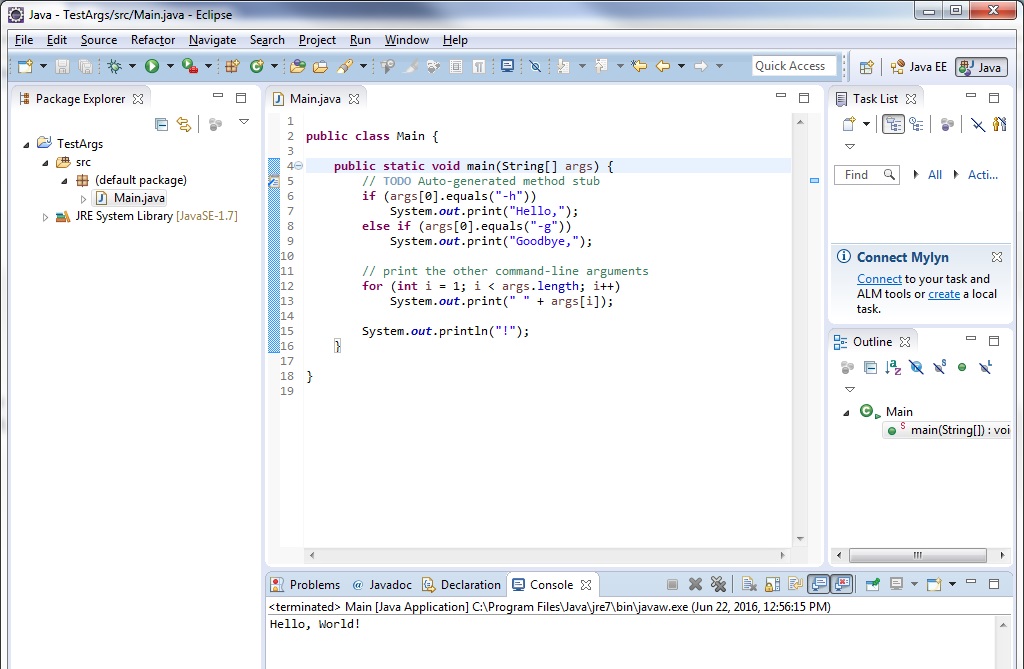 eclipse Java Passing arguments to the Main method Stack Overflow