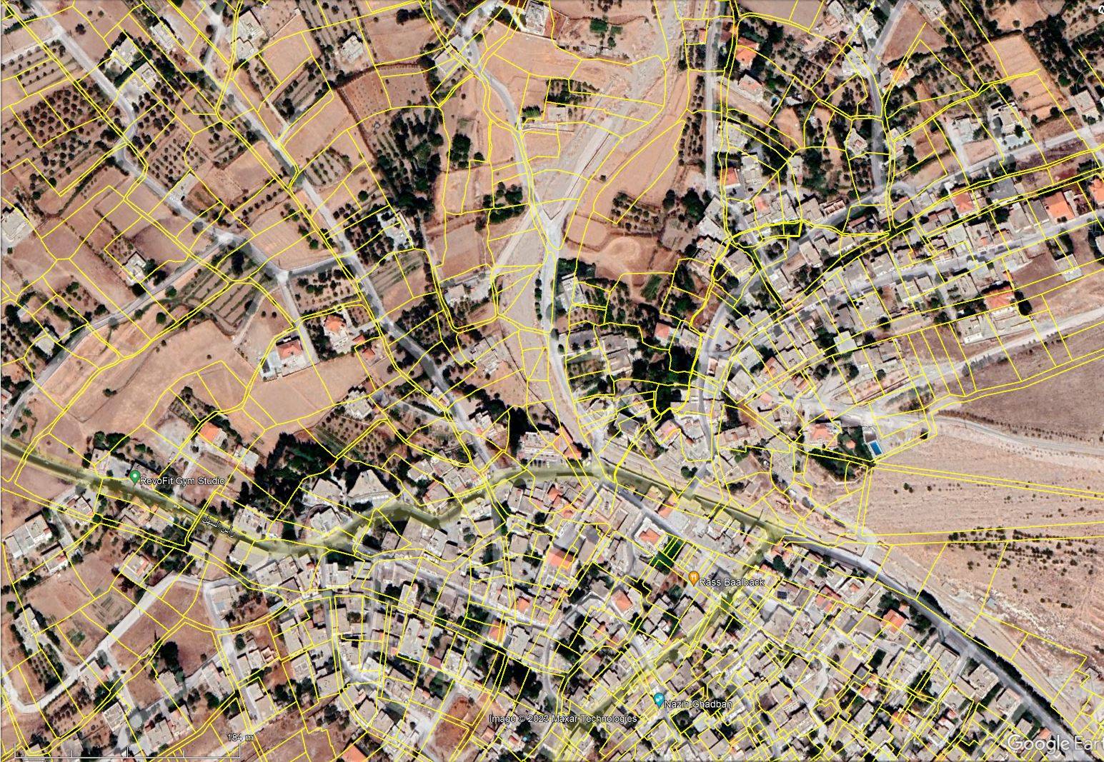arcgis desktop Lebanon cadastral plot Deir Ez Zor/Levant
