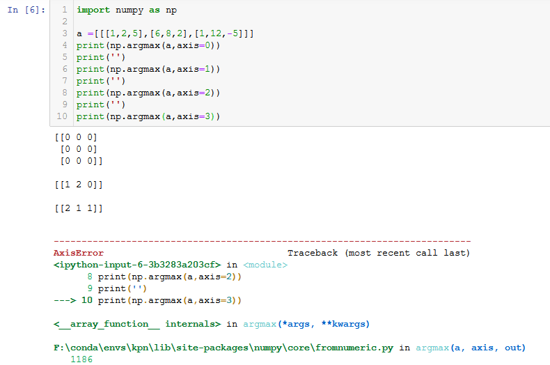 python What is the role of axis parameter in np.argmax()? Stack