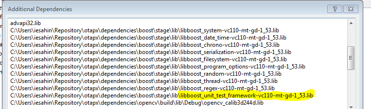 Visual C++ 11 cannot find Boost unit_test_framework library in CMake
