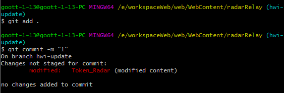 github Git commit does not work even if I add, it's saying "Changes