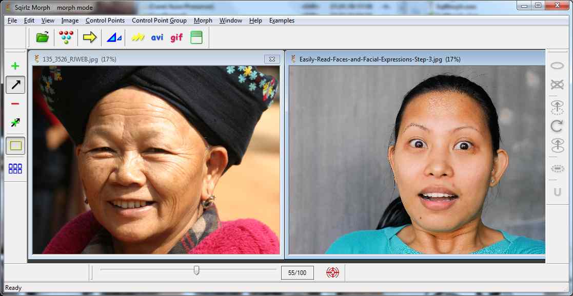 ffmpeg How to make a video of two images morphing into each other