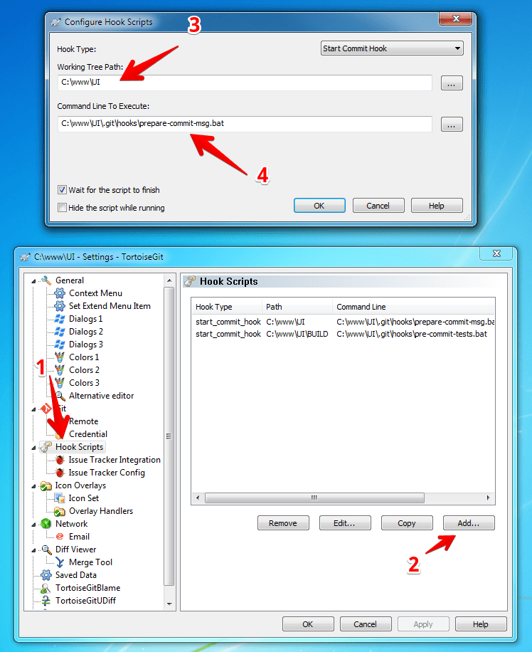 batch file Git commit hook to run in windows (auto JIRA prefix