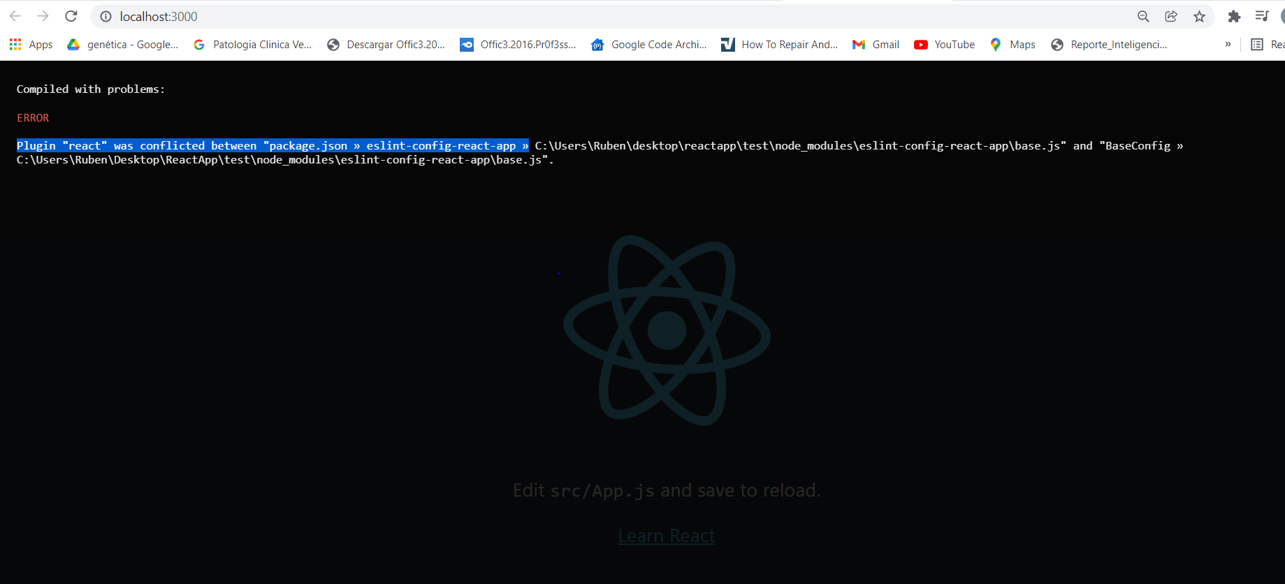 reactjs Error when deploying react app and it keeps sayings Stack