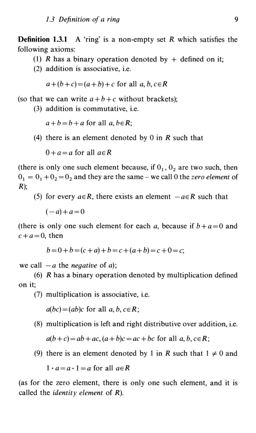 [Math] Why is commutativity optional in multiplication for rings Math
