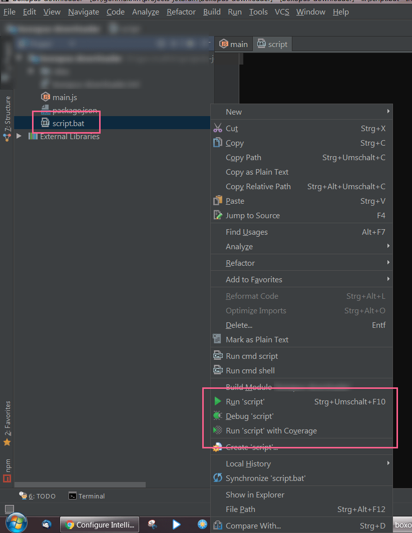 Configure Intellij IDEA to run batch file Stack Overflow