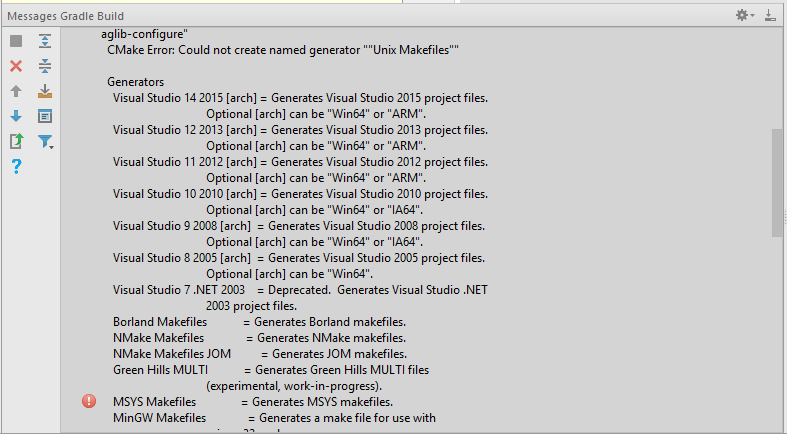 android How to escape CMake generator inside CMakeLists.txt Stack