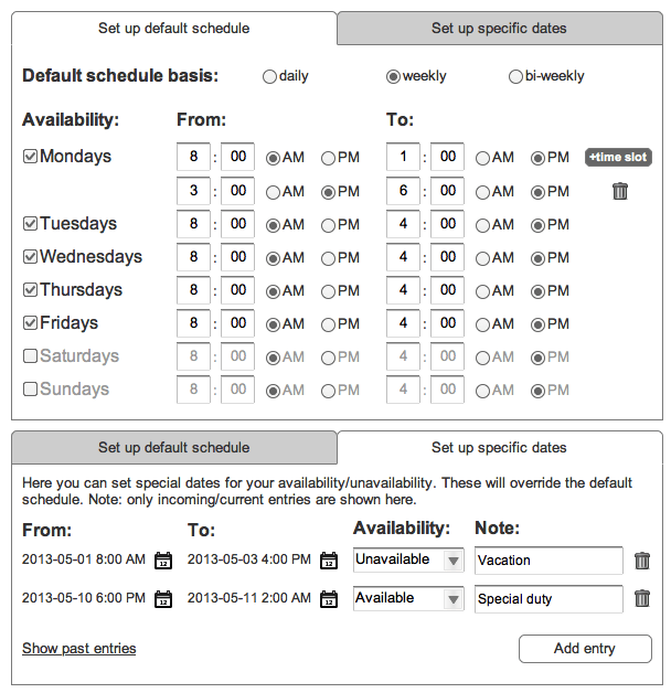website design Time Scheduler UI User Experience Stack Exchange