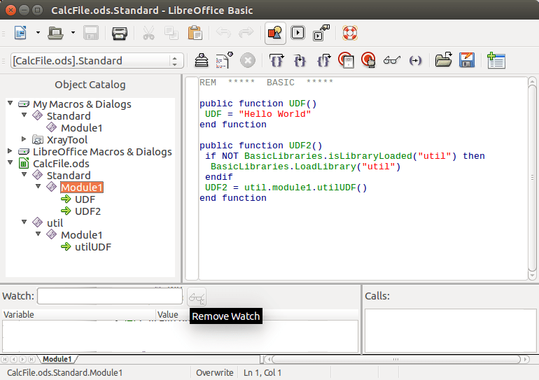 libreoffice calc NAME? error after opening spreadsheet with macro