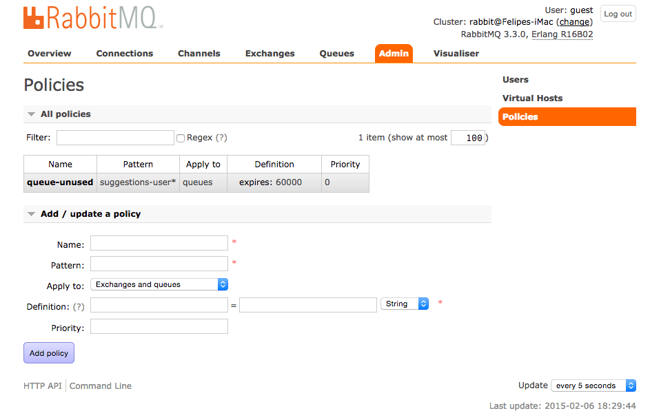How To Create Auto Delete Queue In Rabbitmq Using Sockjs