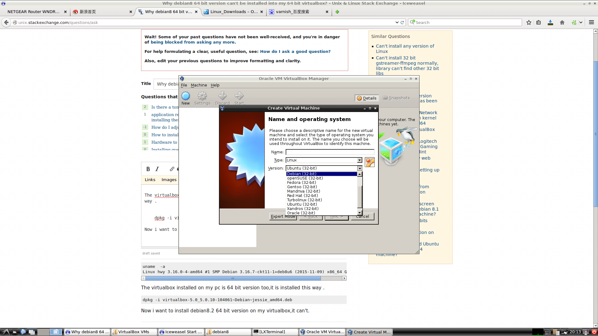 debian Why debian8 64 bit version can't be installed into my 64 bit