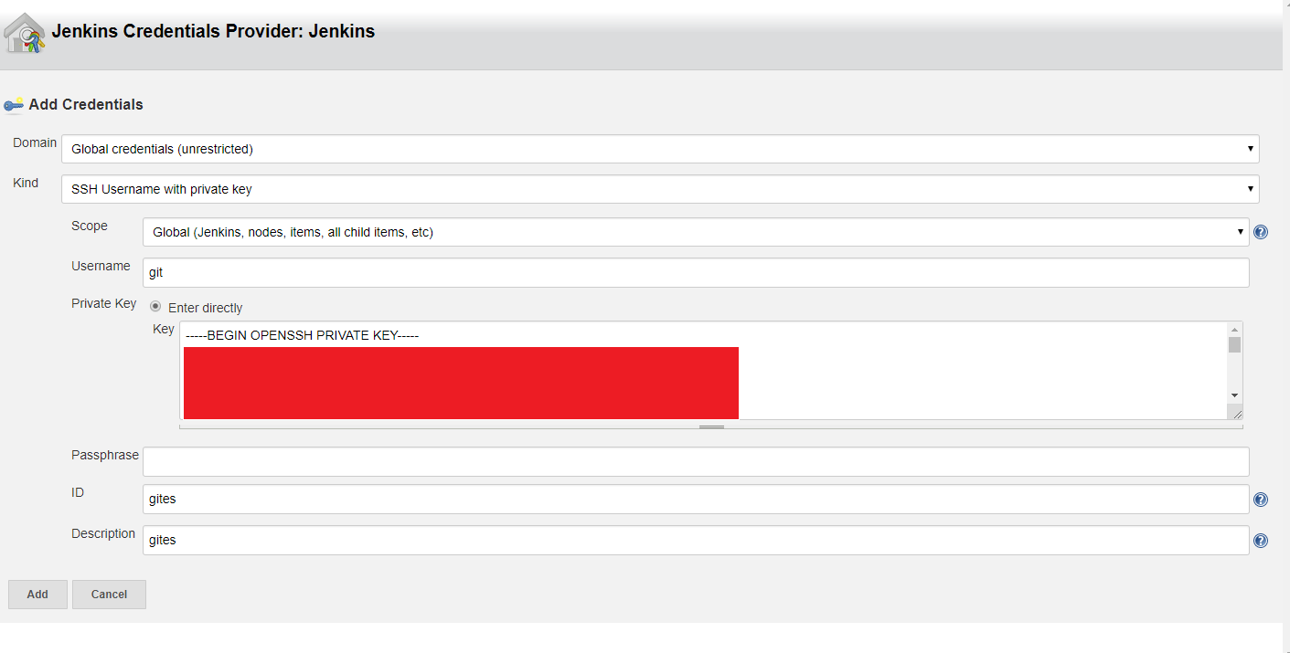 authentication Jenkins integration with GitLab port 22 Operation