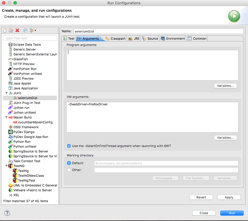 Passing JUnit command line parameters in eclipse Stack Overflow