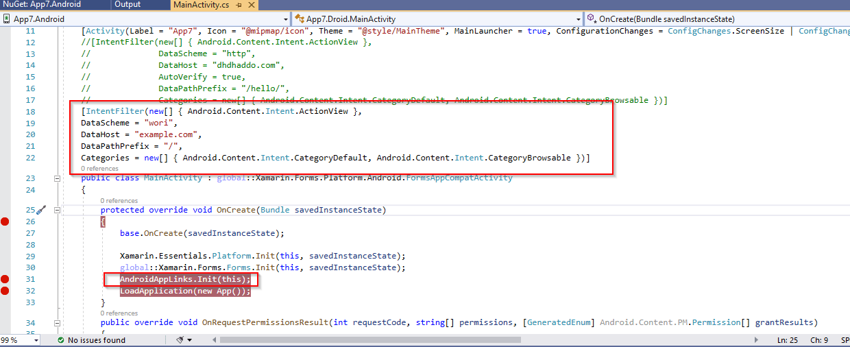 xamarin.forms deep link with xamarin forms android not worked Stack