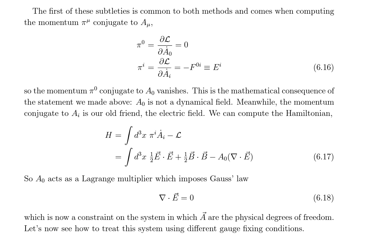 hilbert space Quantising YangMills, analogy to Gauss' law Physics