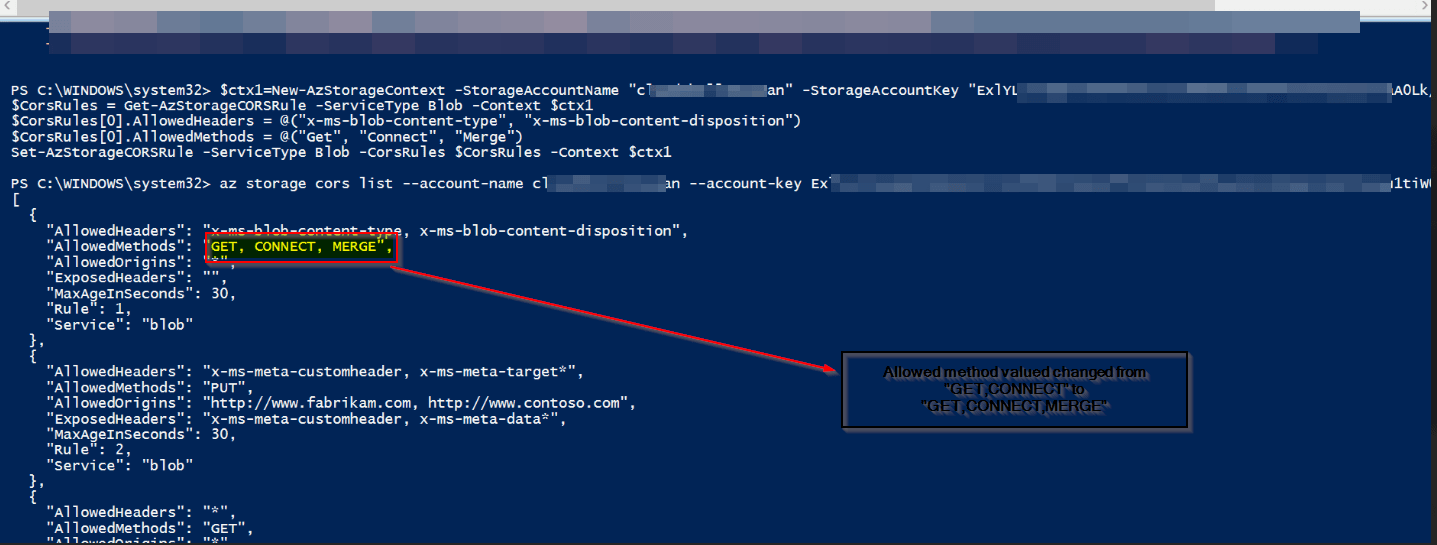 How to edit existing Azure storage account CORS Rule through Bash Script Stack Overflow