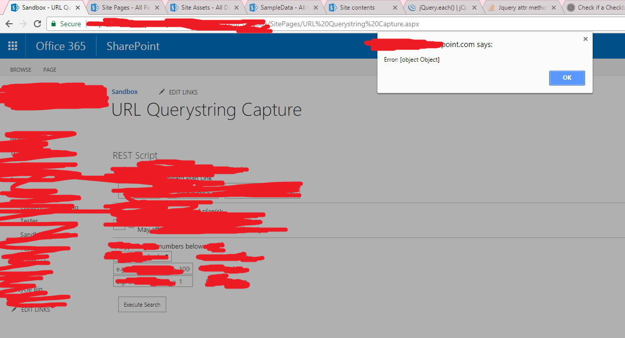 sharepoint online REST Query orderby result in Error [object Object