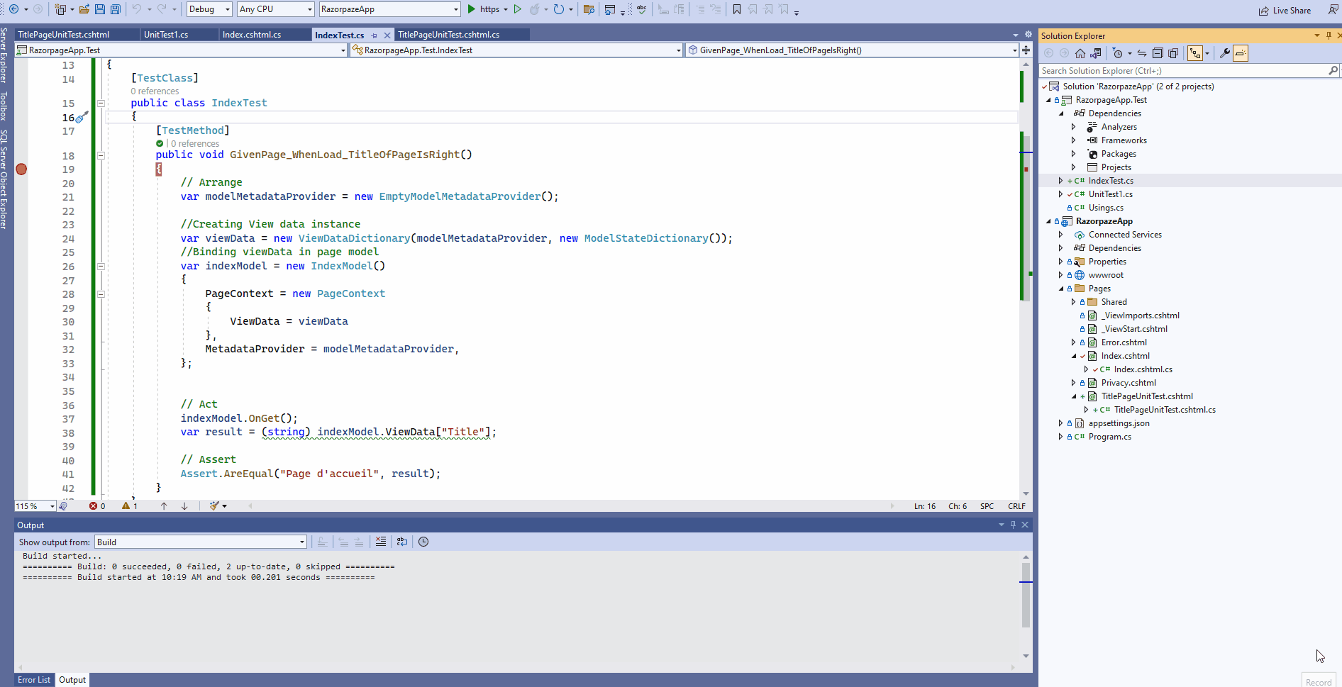 c How to test ViewData in Razor page Stack Overflow