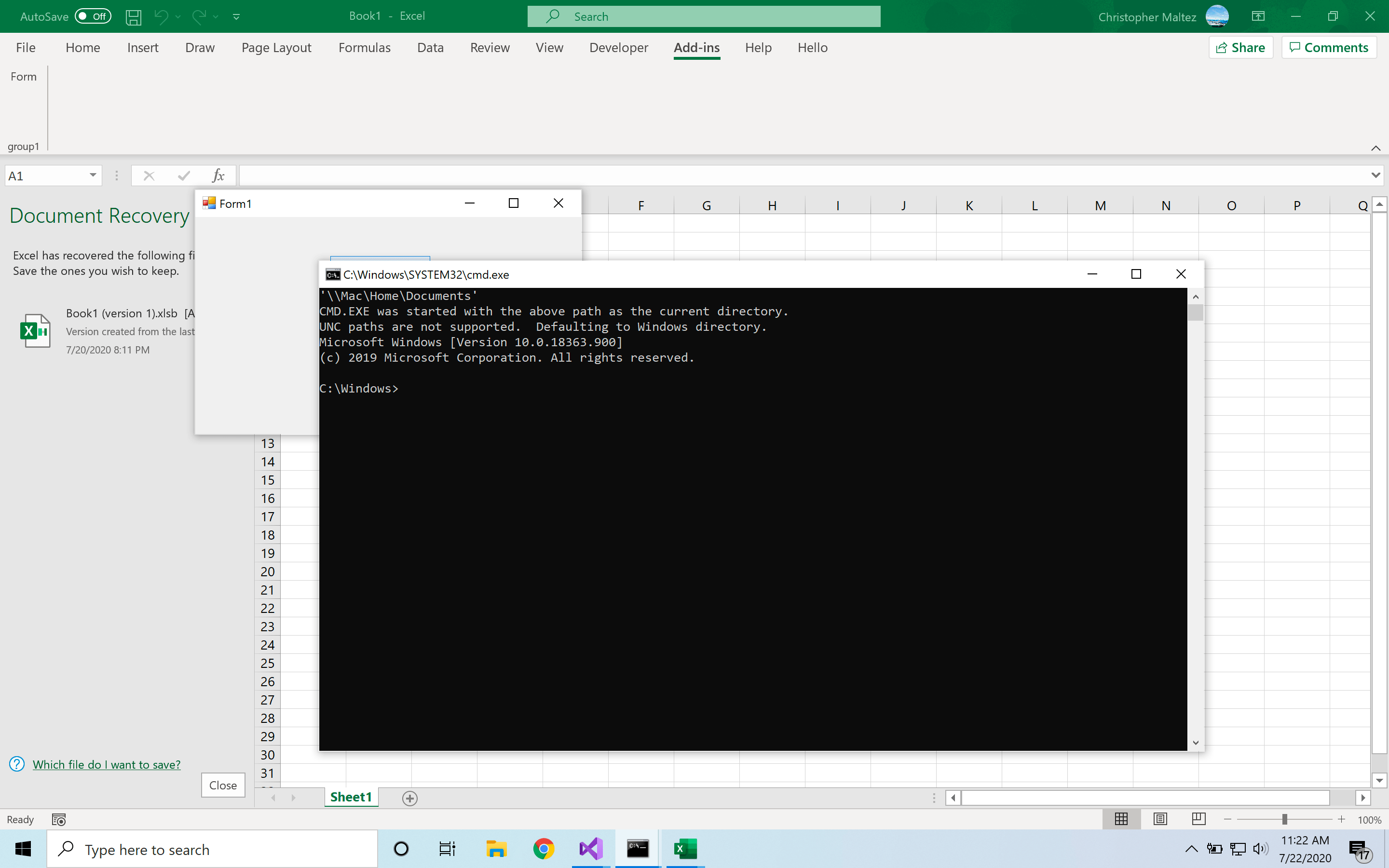 c How to pipe to Console in Excel? Stack Overflow