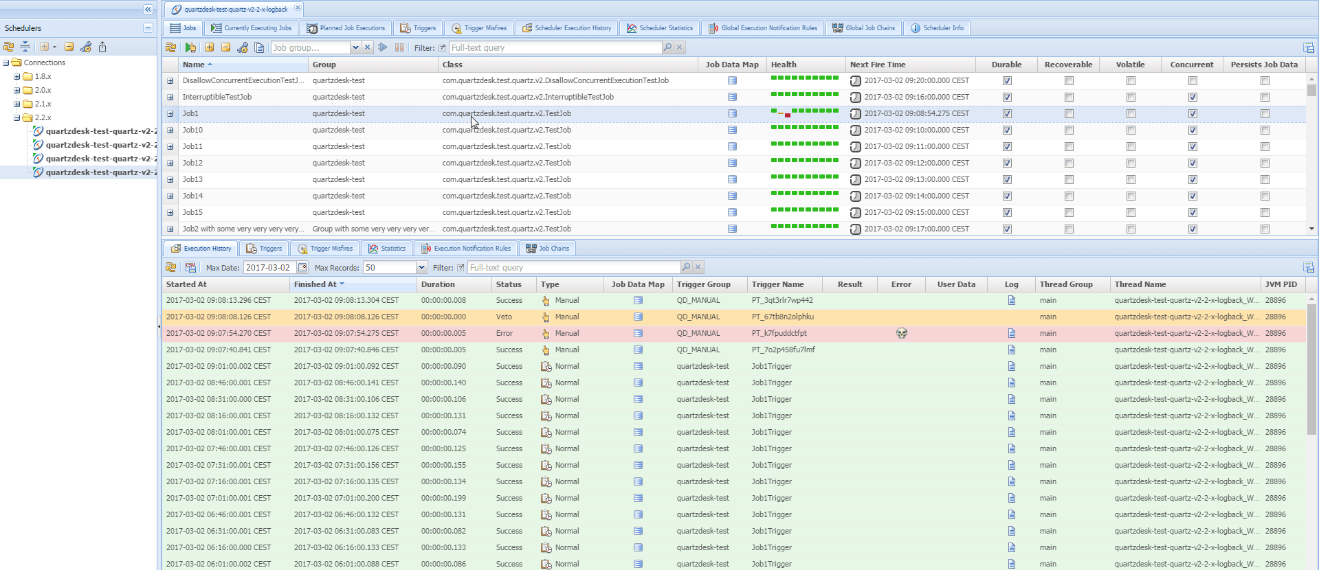 java Quartz status job reporting Stack Overflow